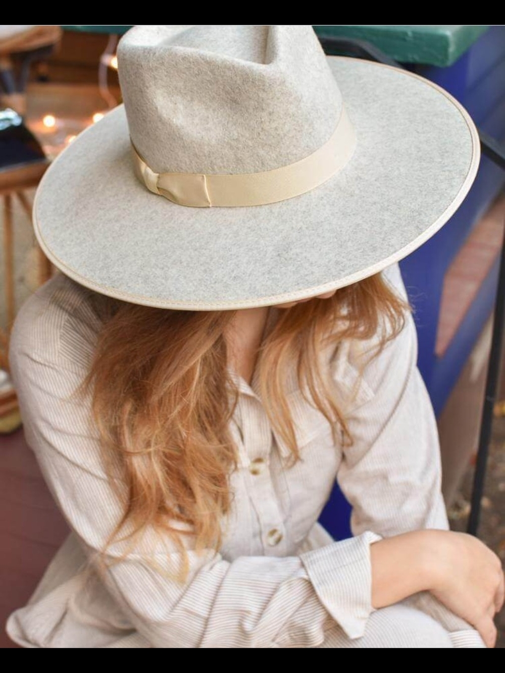 Lack Of Color Rancher Hat NWT 100% Australian Wool Light Grey with Cream Band